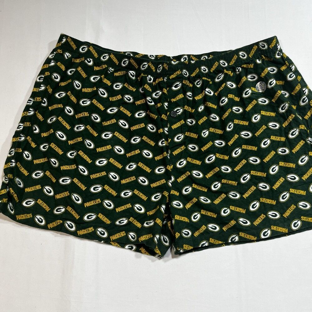 NWOT NFL Green Bay Packers Men's 3XL Flannel Lounge Pajama Shorts Green Cotton